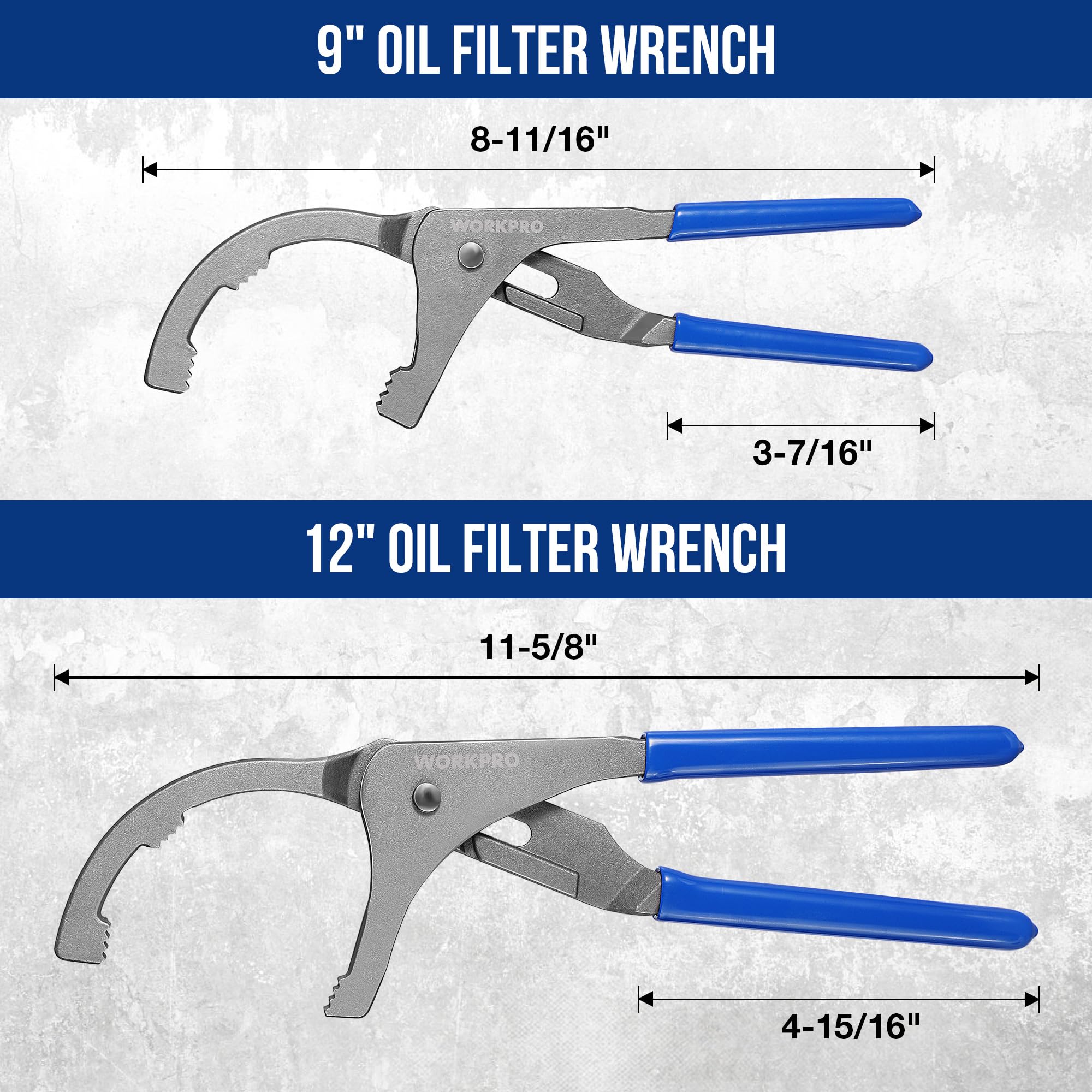 WORKPRO long-reach feature improves access in tight engine bays.