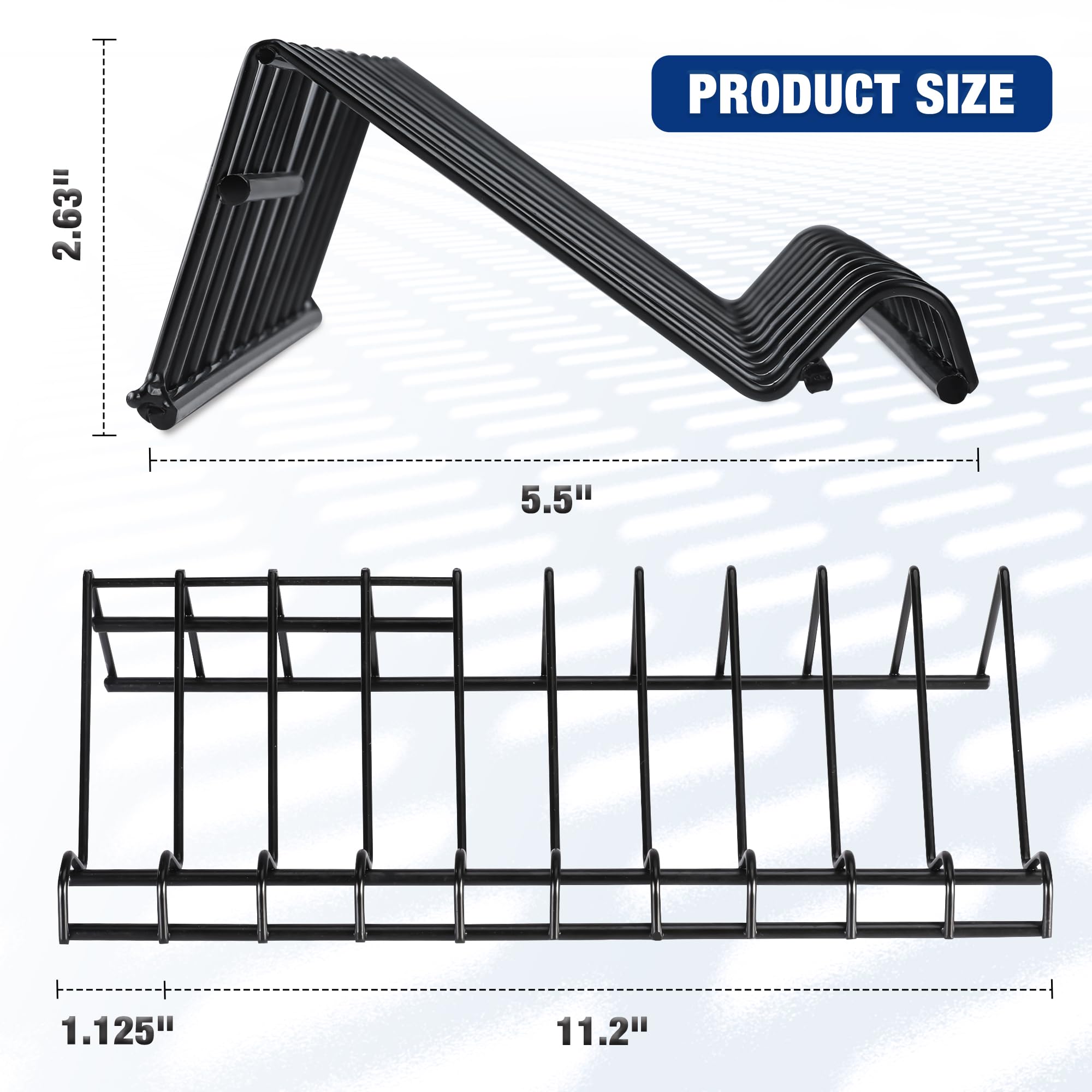 WORKPRO pliers holder rack side view showing 20-slot capacity.