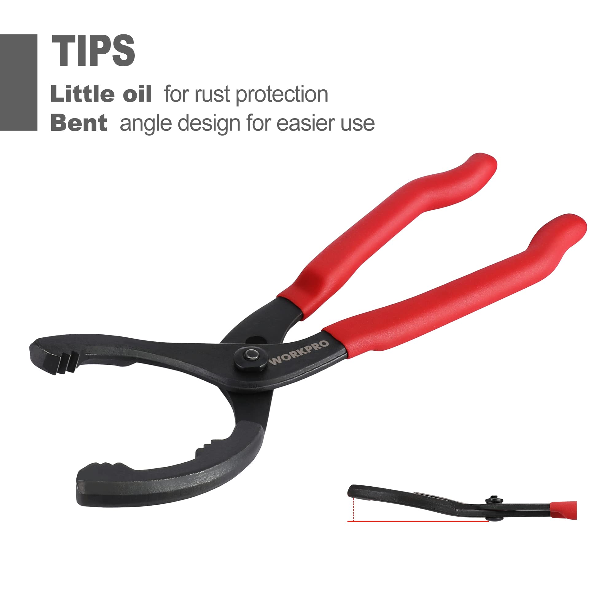 Soft nonslip red grips provide extra reach and leverage