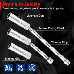 WORKPRO spark plug extension 6-inch reaches deep engine areas.