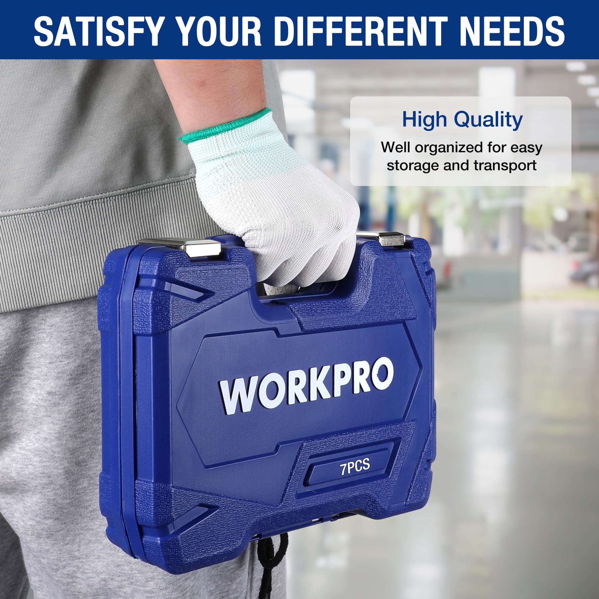 WORKPRO 9/16-inch socket with 12-point grip for secure engagement.