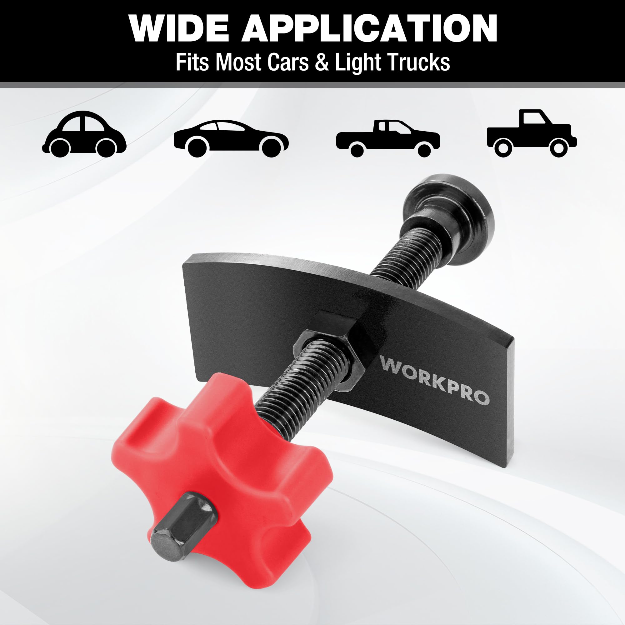 WORKPRO brake tool compatible with a range of domestic and imported cars