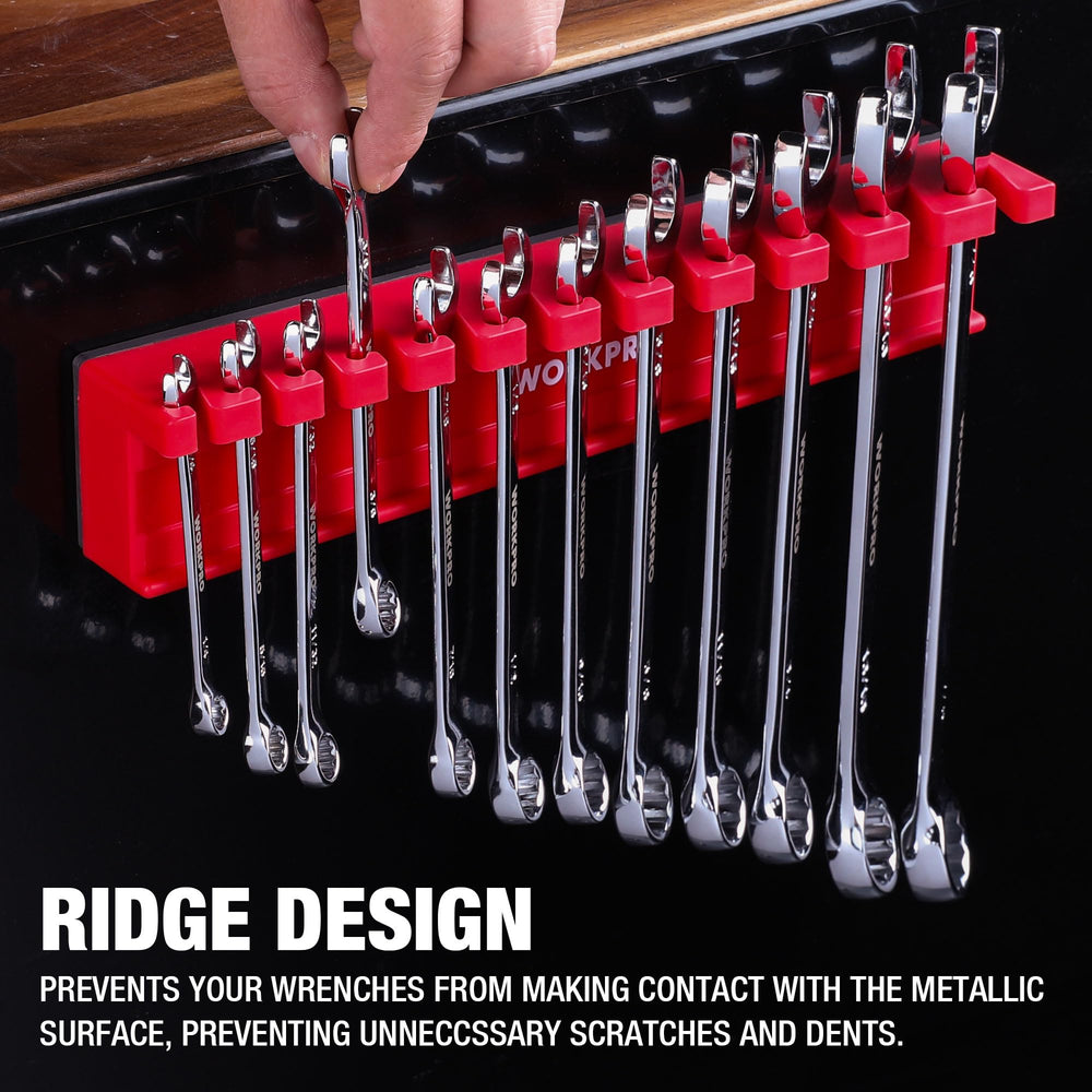 WORKPRO wrench organizer drawer-use keeps wrenches within quick reach.