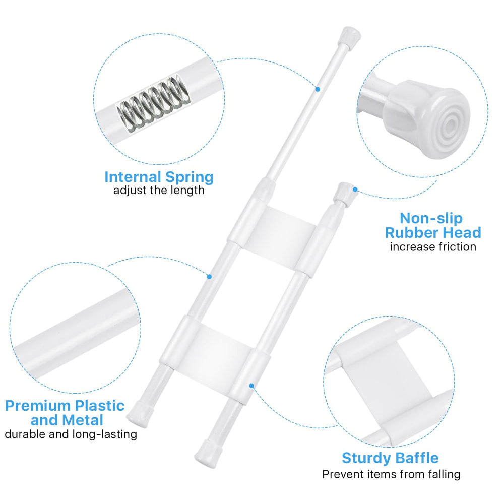 Worldity adjustable tension rod design fits various RV fridges.