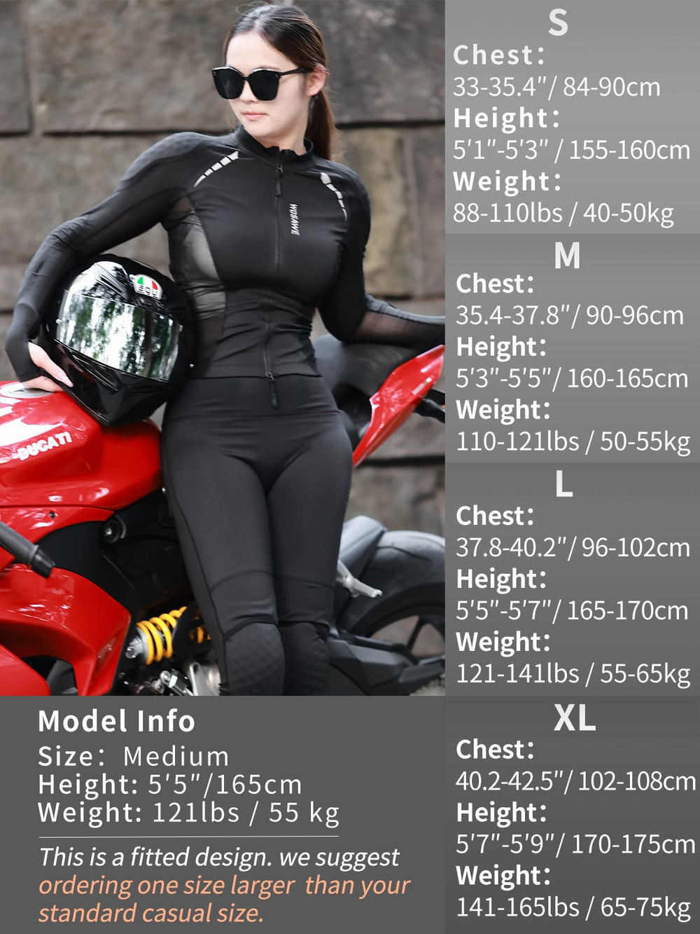 WOSAWE mesh jacket women breathable fabric for cool rides and freedom of movement.