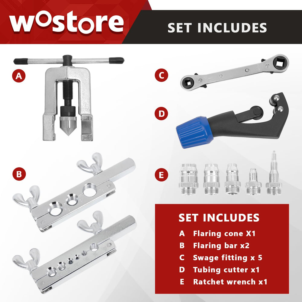 Wostore flaring bars provide stable support for clean flare ends.