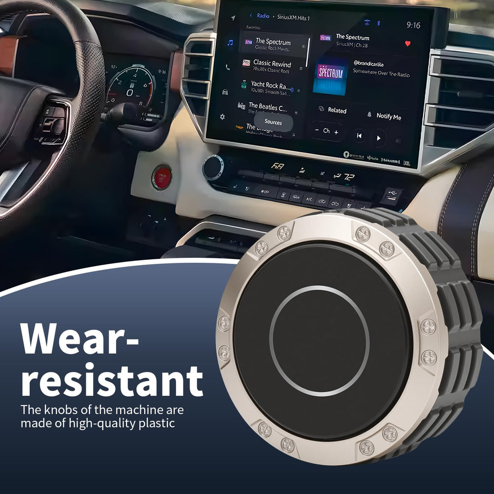 Wowewk power knob display crafted in aluminum and plastic for durability.
