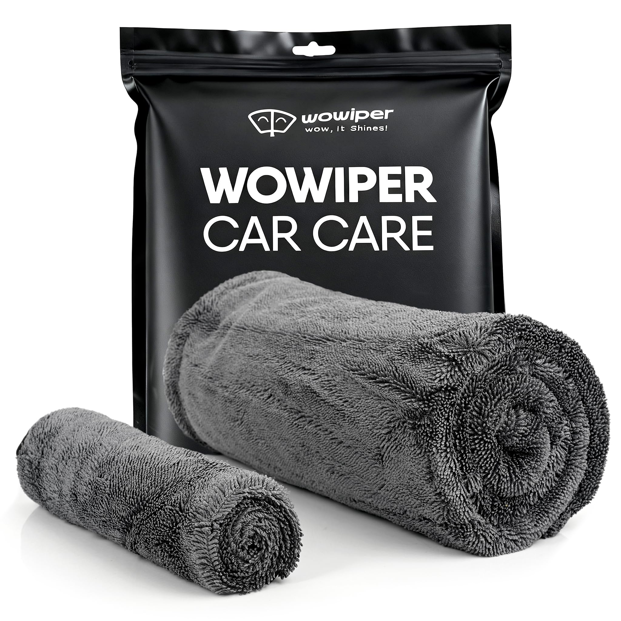 WOWIPER car drying towel set XL 24x36 for fast, streak-free panel drying.