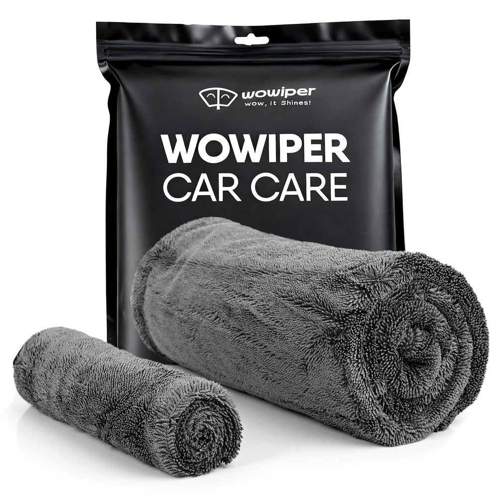 WOWIPER car drying towel set XL 24x36 for fast, streak-free panel drying.