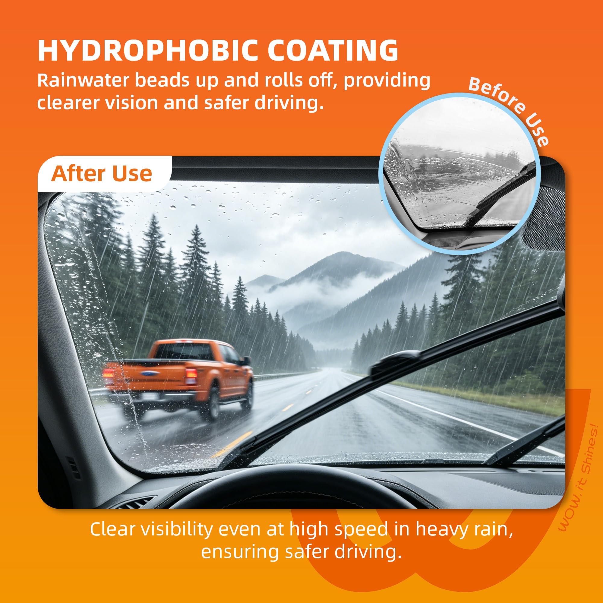 WOWIPER silicone-coated wiper closeup for quiet, smooth wipe