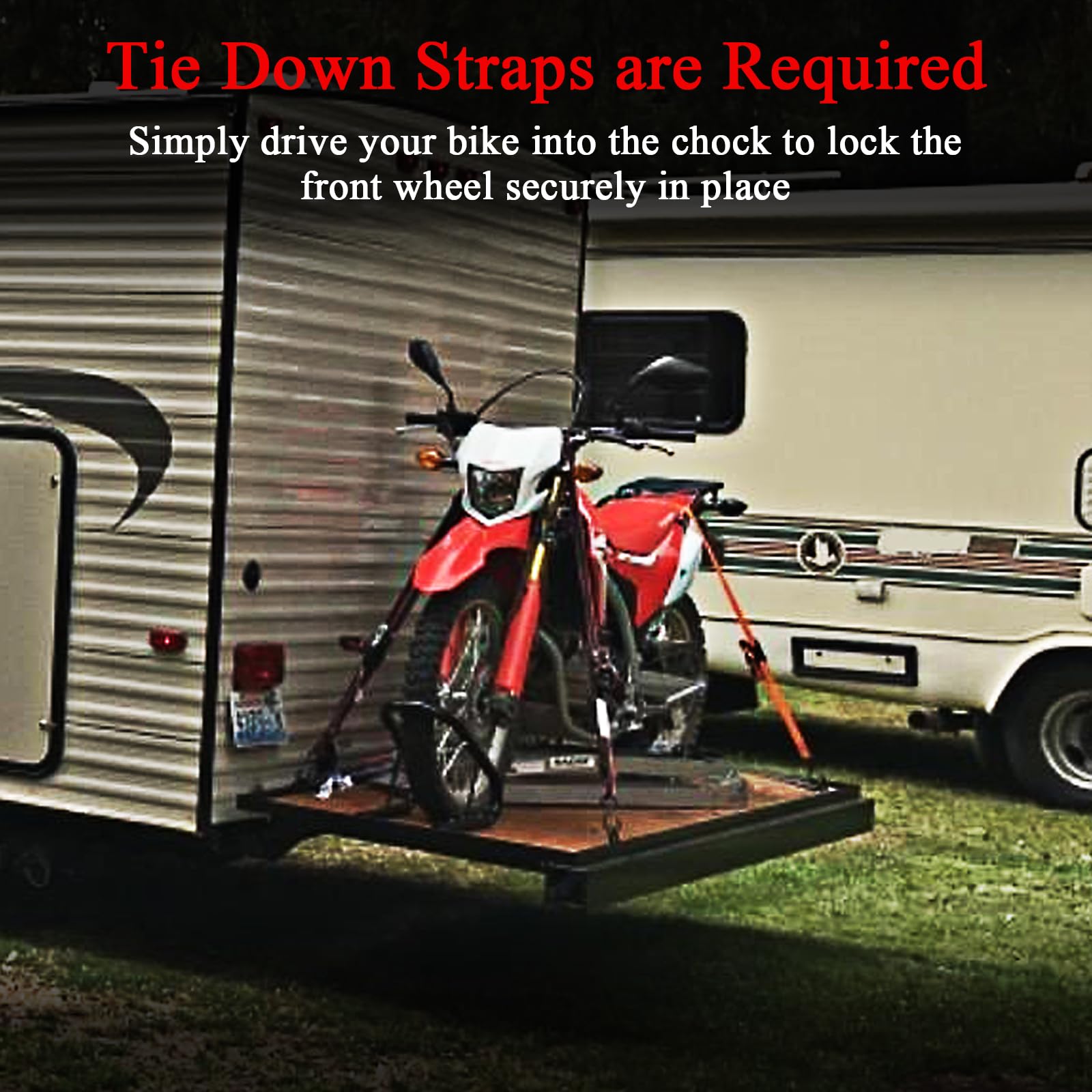 WOWTK 6.5in wheel chock in trailer securing wide tires