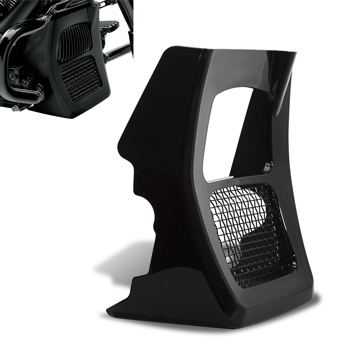 WOWTK Chin Spoiler on Harley Road King front view adds factory-style finish