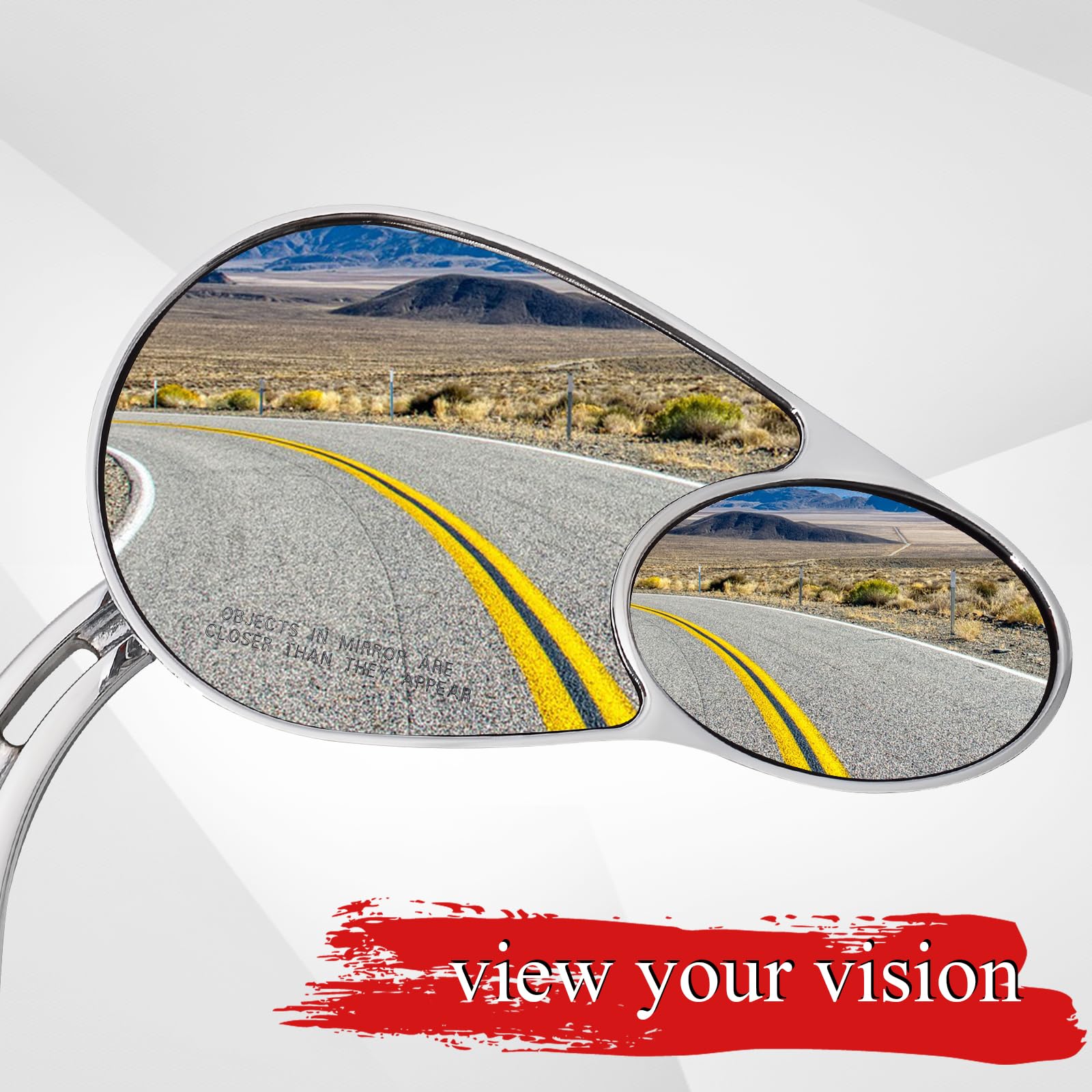 WOWTK chrome rearview mirrors for Harley 1982-2025 with bright, lasting shine.
