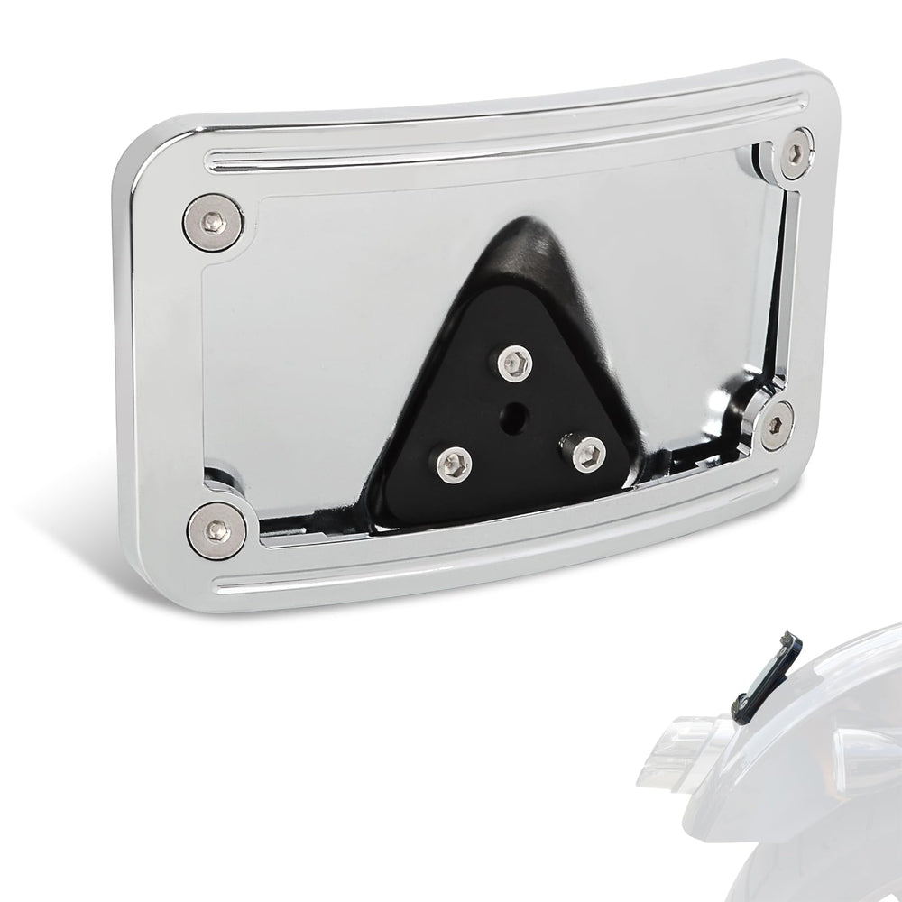 WOWTK curved laydown frame on Harley with chrome finish enhances rear style and aerodynamics