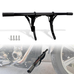 WOWTK highway peg front view highlights rugged protection and gloss black finish.