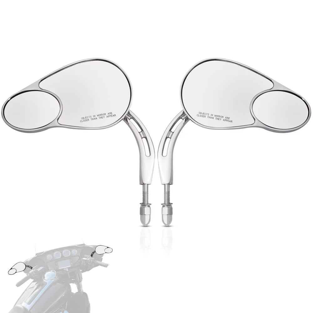 WOWTK split-vision left mirror for Harley provides a wider left view for safer lane changes.