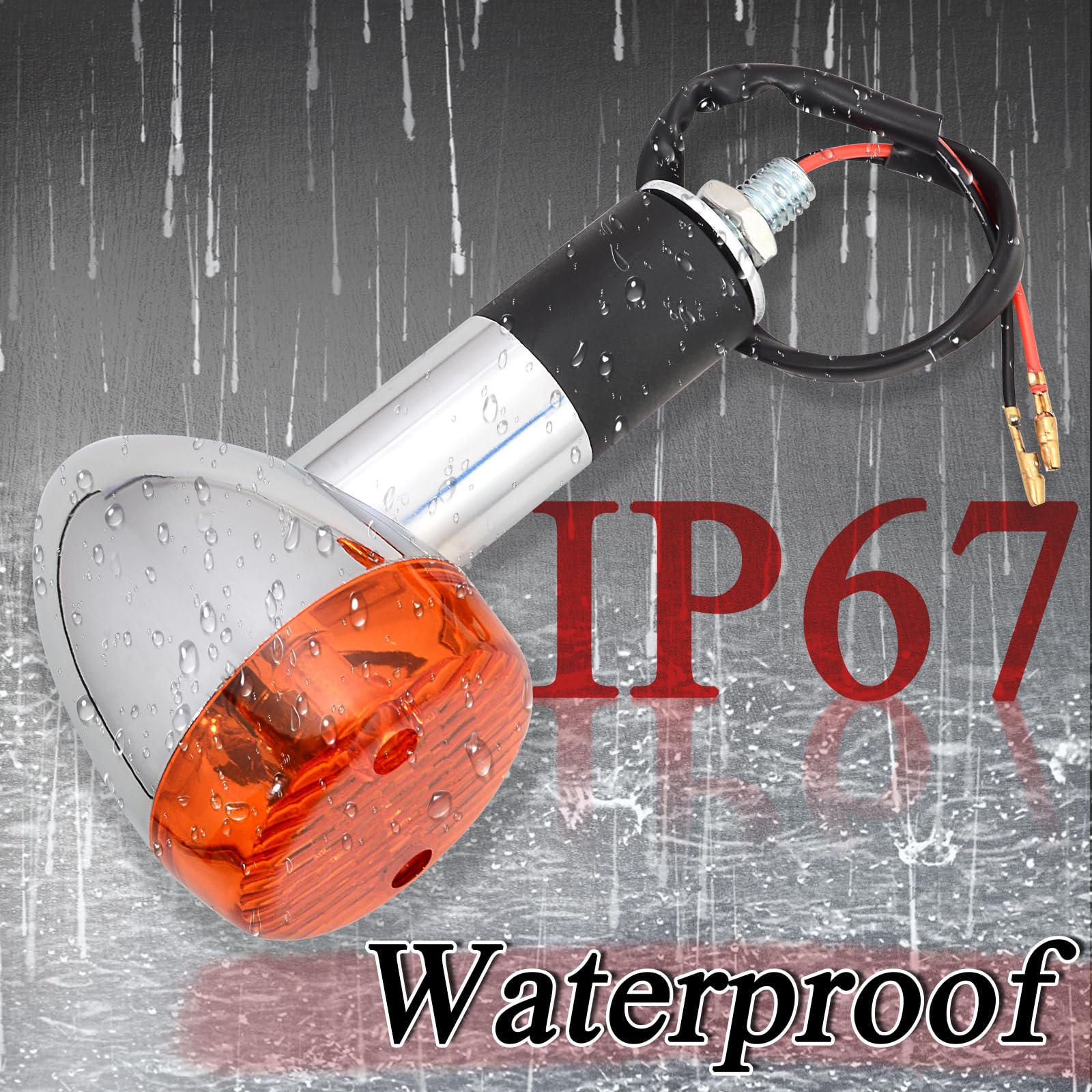 WOWTK ABS housing turn signal lamp on Kawasaki Vulcan VN750 highlights rugged construction