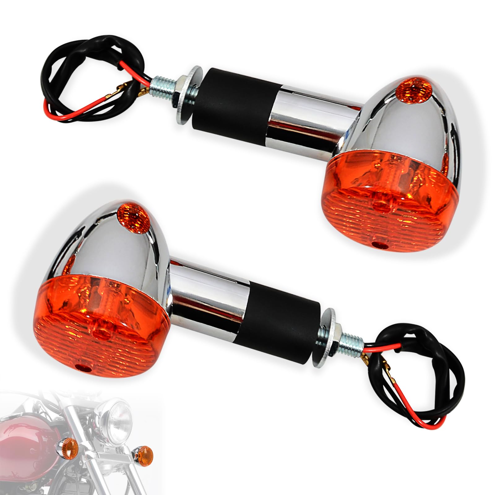 WOWTK turn signal lamp front view for Kawasaki Vulcan VN750 improves daytime and night visibility