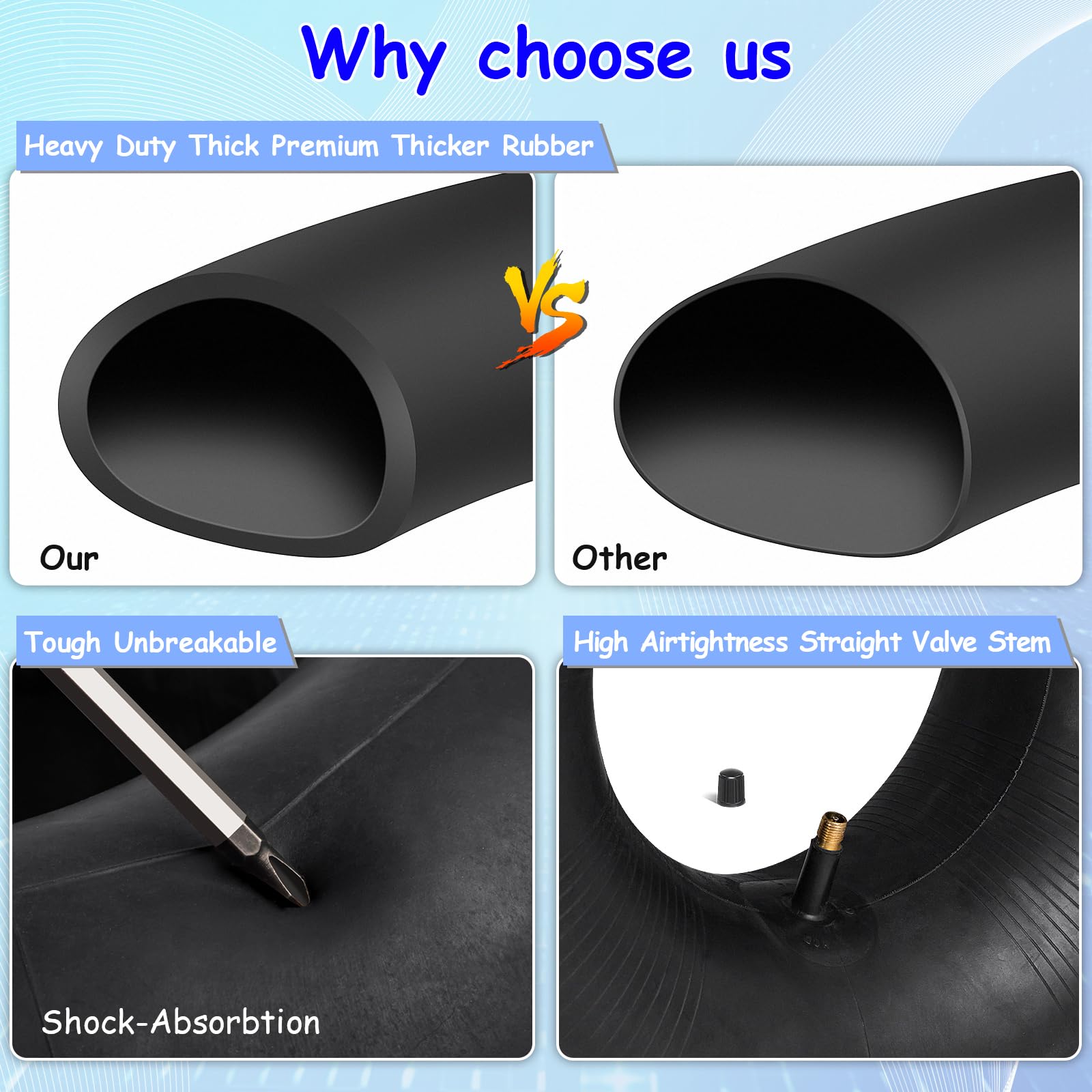 Woxla heavy-duty inner tube for 15x6-00-6 with rugged durability.
