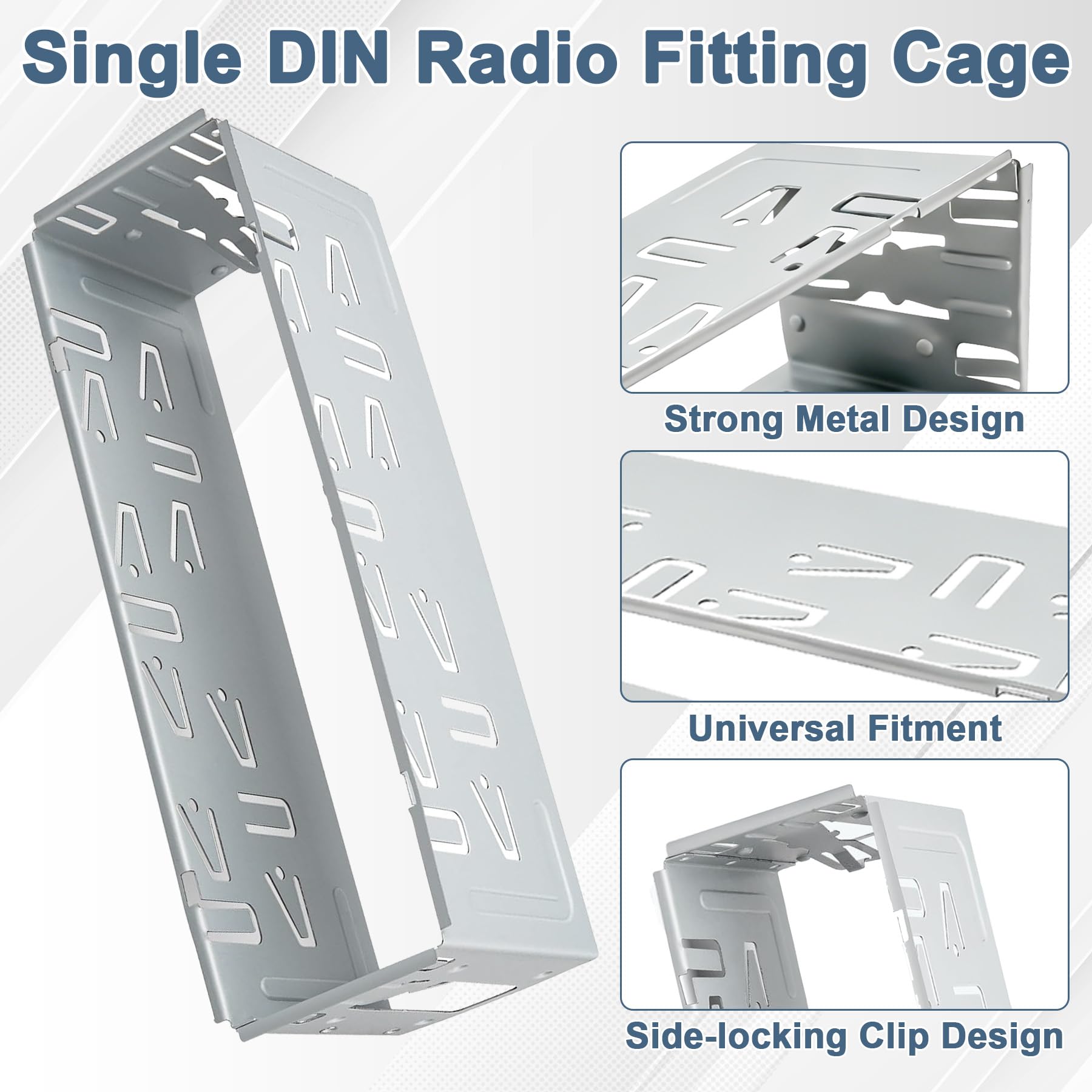 WPL 1-Din steel mount assembly emphasizes durability and rustproof performance.