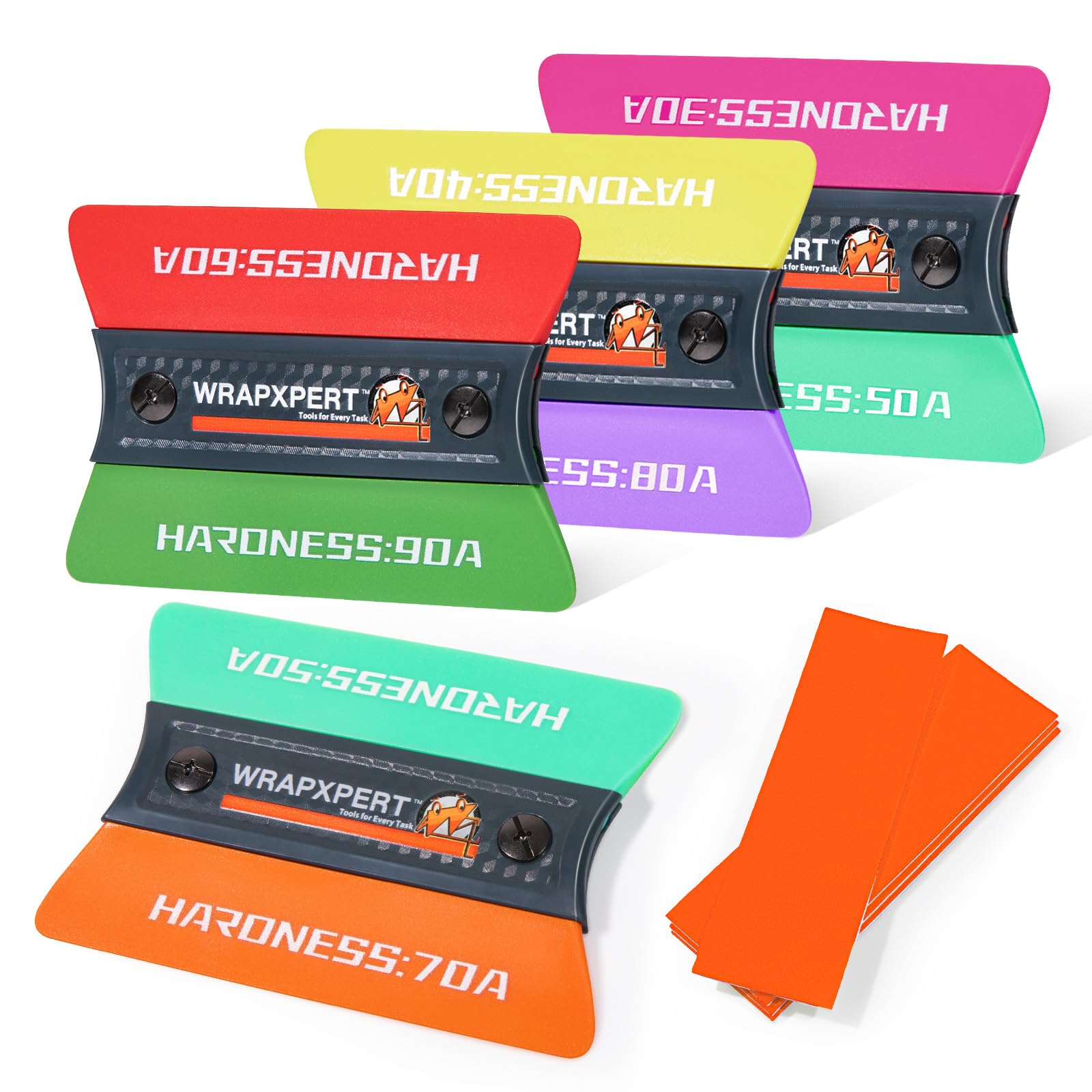 WRAPXPERT adjustable-hardness squeegee for curved surfaces and contours