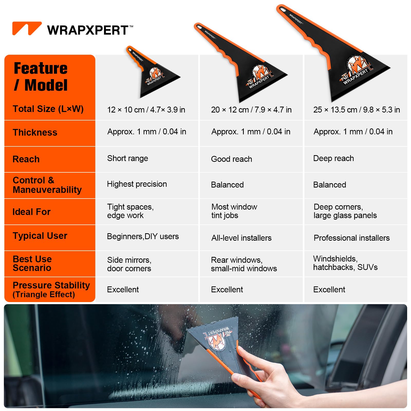 WRAPXPERT window film installation in action on car windshield