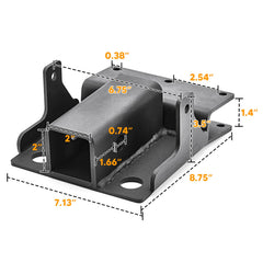 Wsays 2-inch receiver mount enables trailer hitch upgrades.
