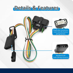 Wsays 4-Pin harness for Buick Enclave shows plug-and-play setup with reliable trailer connections.