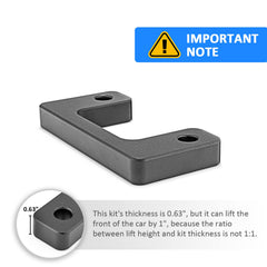 Wsays 1-inch lift increases ground clearance and approach angle.