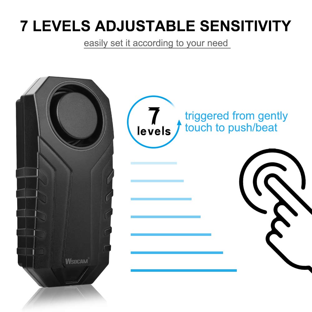 Wsdcam 113dB bike alarm remote control enabling quick arming and disarming.