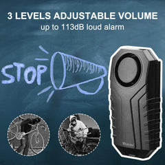 Wsdcam 113dB bike alarm vibration sensor close-up for precise detection.
