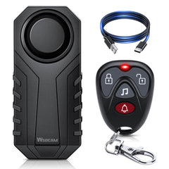 WSDCAM bicycle alarm front view showing compact protection for discreet outdoor use.