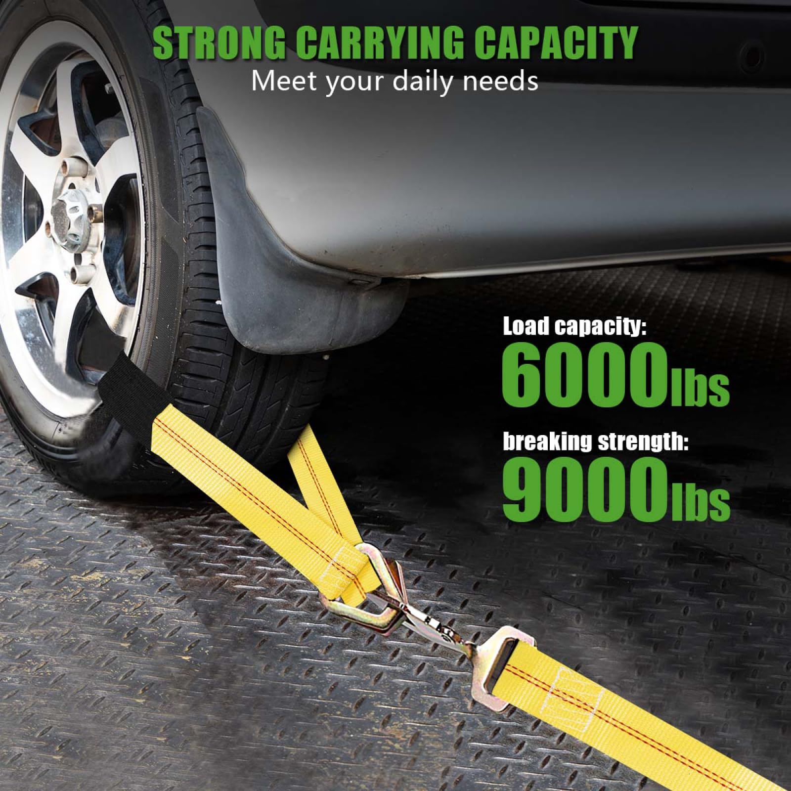 WSSROGY axle strap with D-ring ends fits multiple hooks securely.