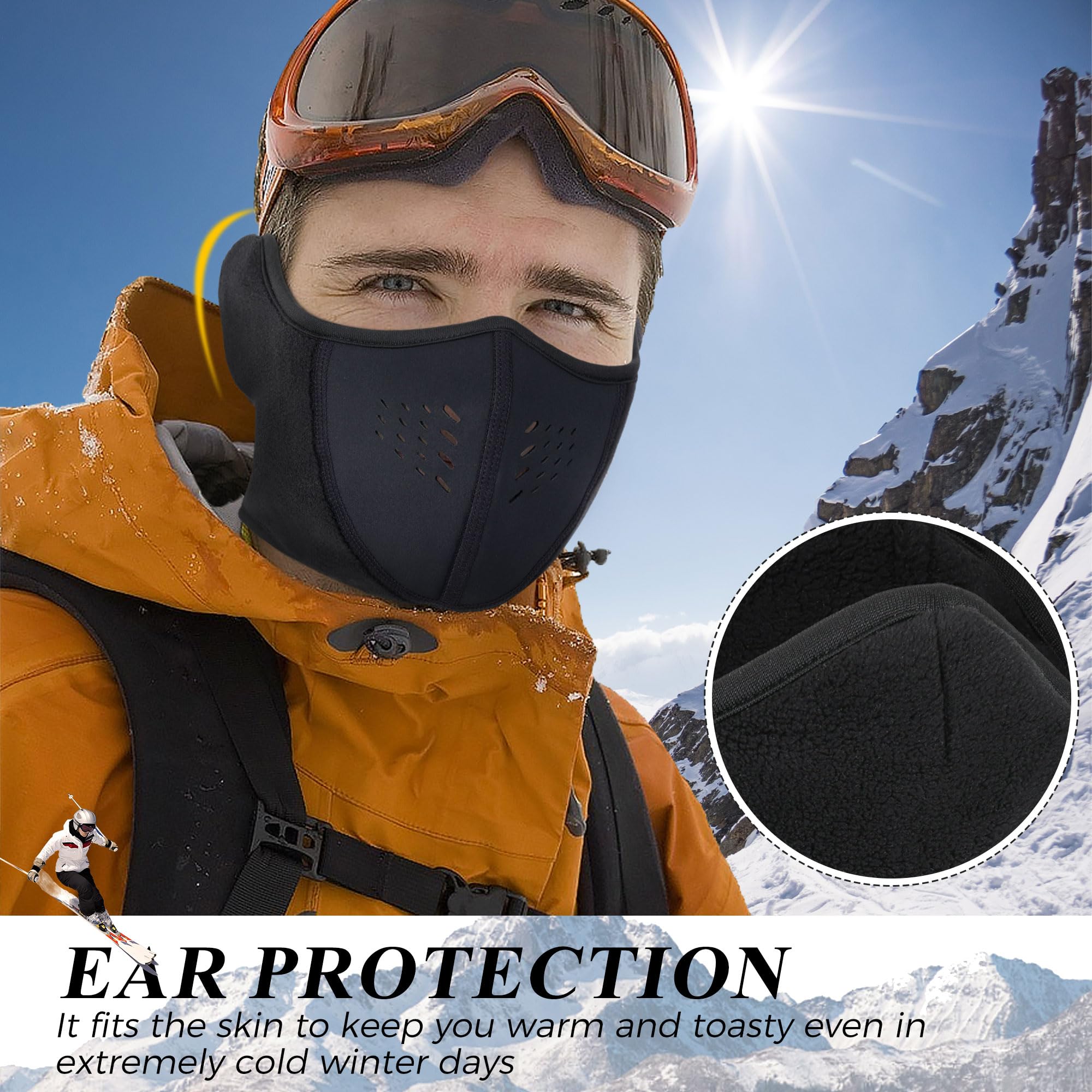 wtactful earmuff detail shows secure fit and wind protection on cold rides