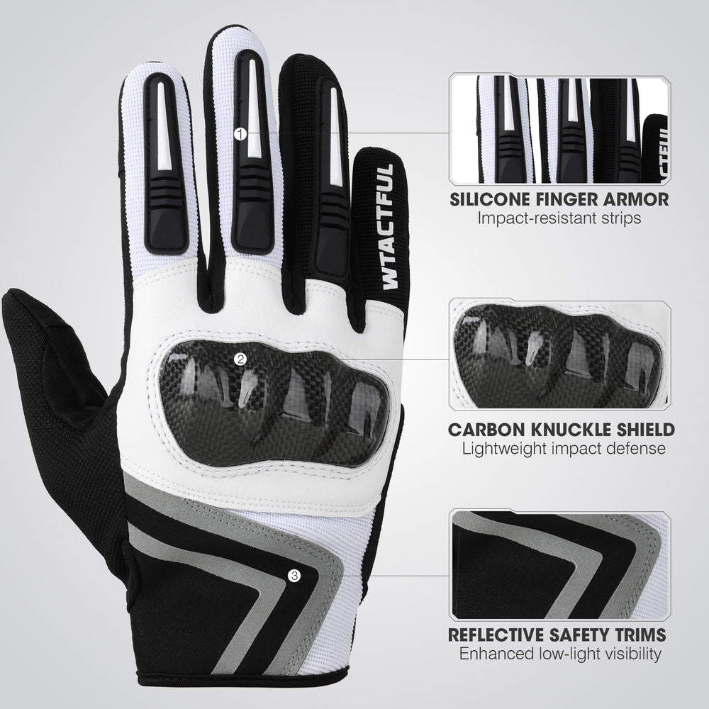 WTACTFUL palm-anti-slip-faux-suede enhances grip on throttle and handlebars.