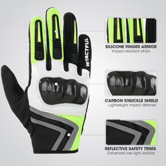 WTACTFUL gloves with carbon fiber knuckle for impact protection during rides.