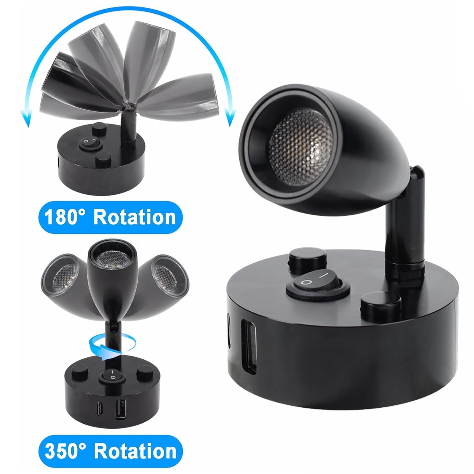 WTNYOU RV reading light with rotatable head for flexible lighting.