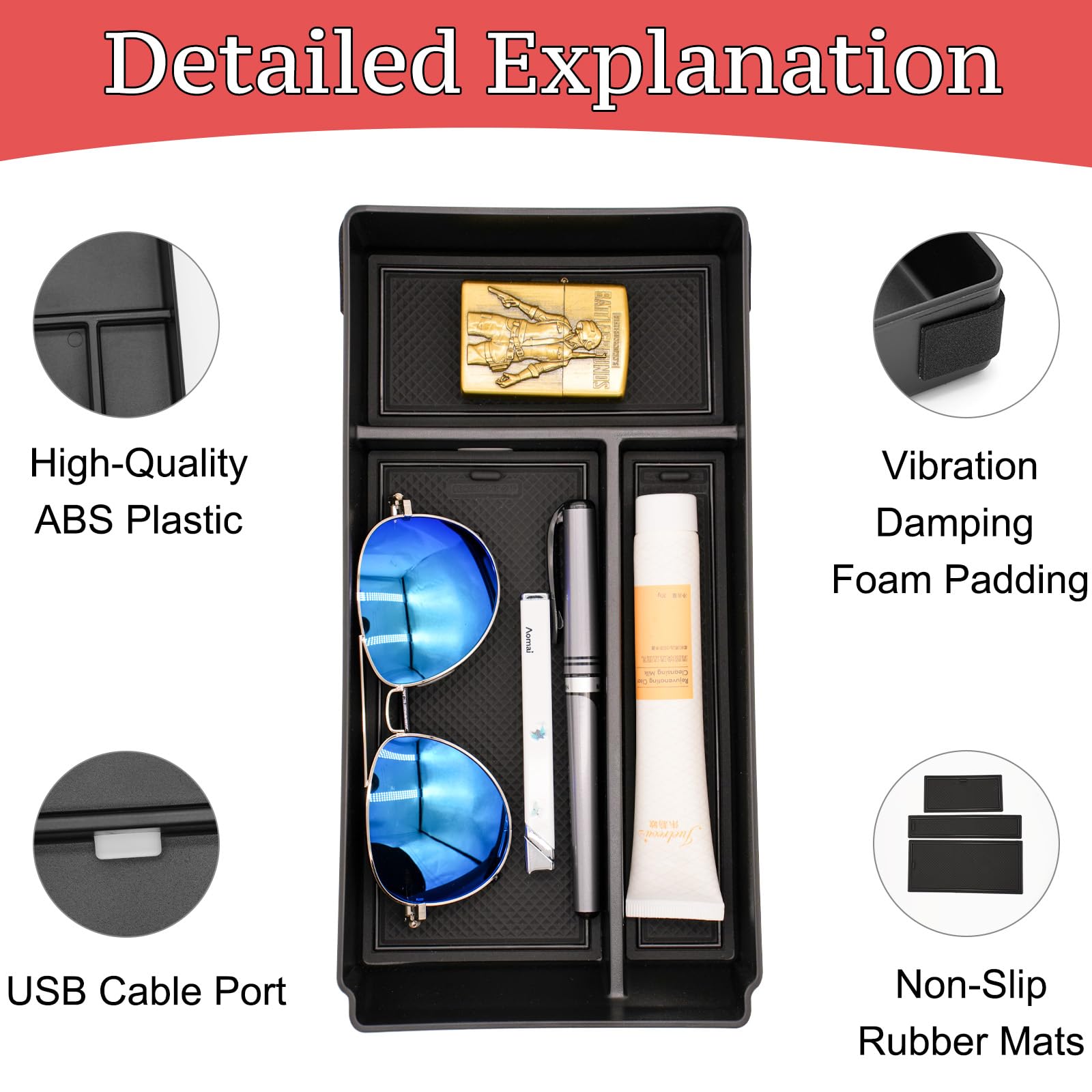 Wuchurth center console organizer easy-install demonstrates tool-free setup