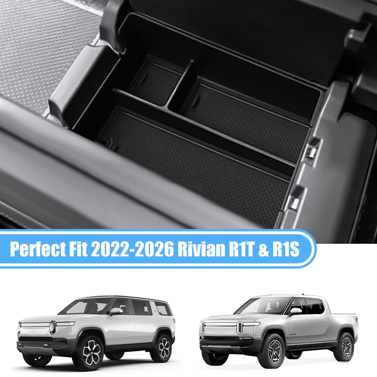 Wuchurth matte-finish ABS tray highlights durable, stylish storage beside gear.