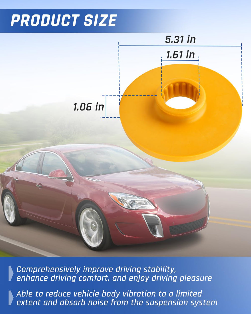 Wujexuhe Cadillac ELR rear bump stop supports quieter handling.