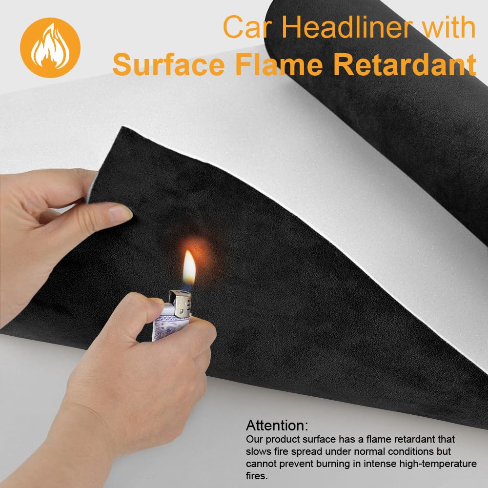 WUJODOR suede headliner with foam backing enhances sound dampening.