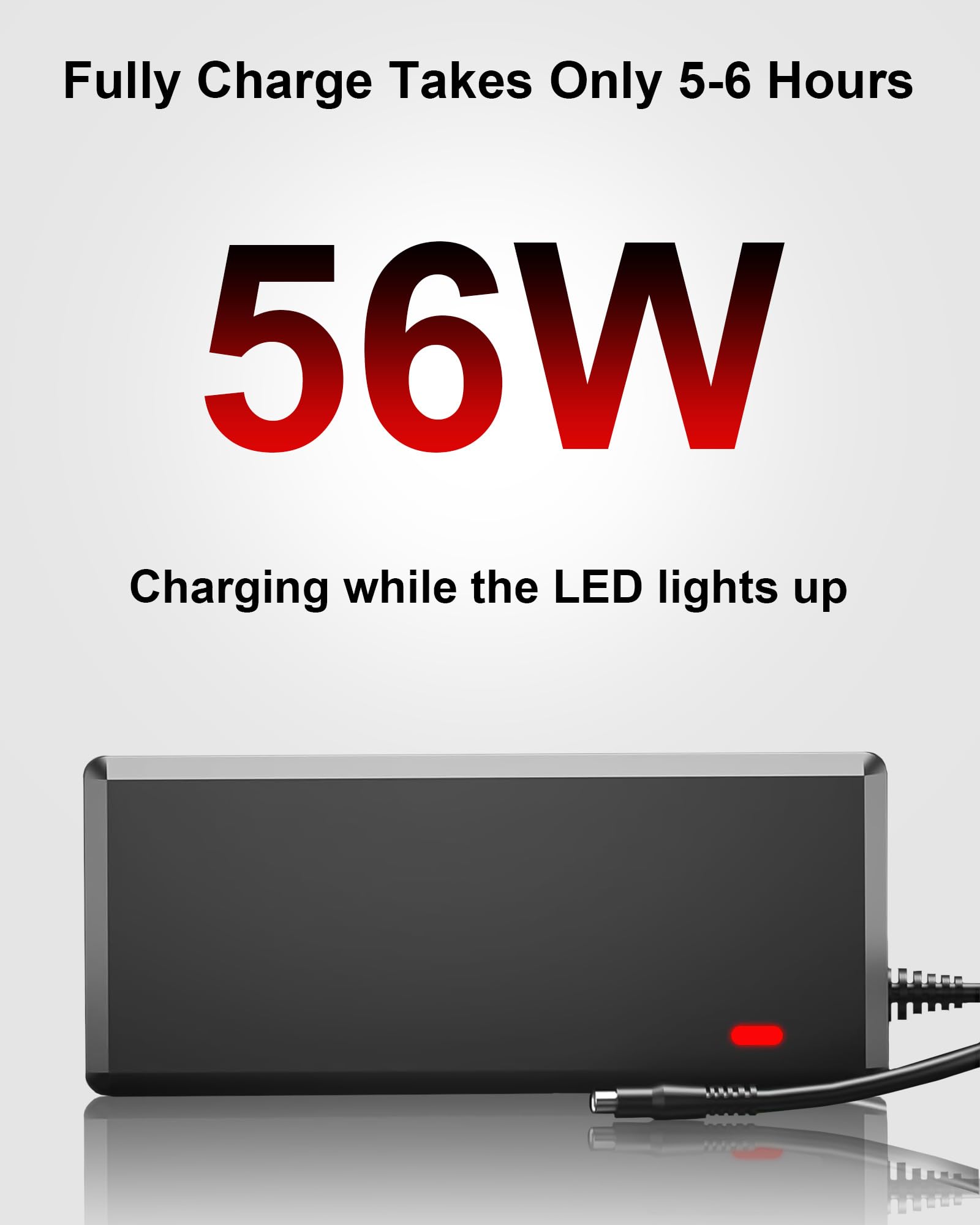 WUKUR 56W 14V adapter for NOCO GB250 – clear output port detail