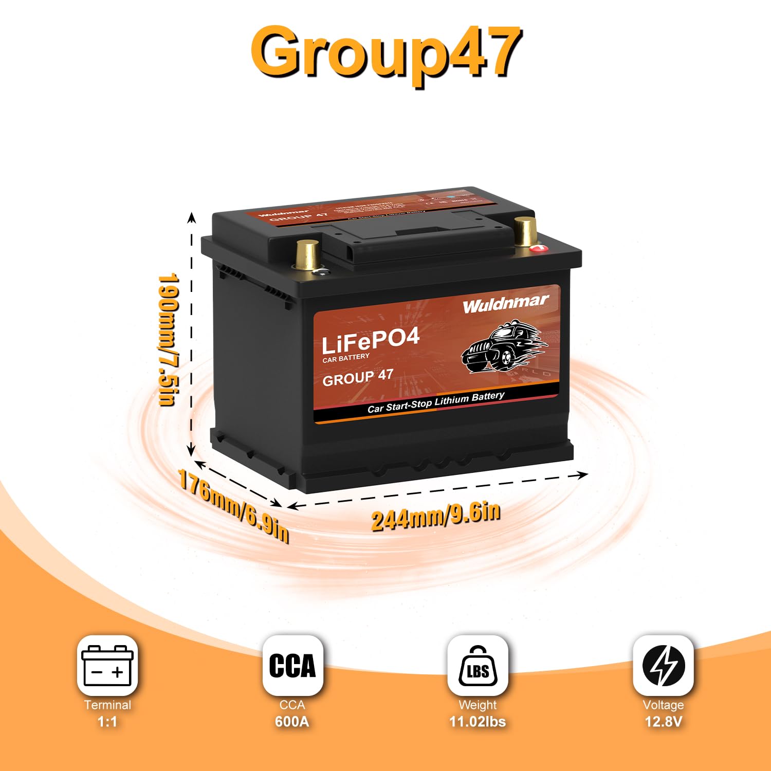 Wuldnmar Lifepo4 technology core highlights lightweight performance and long lifespan.