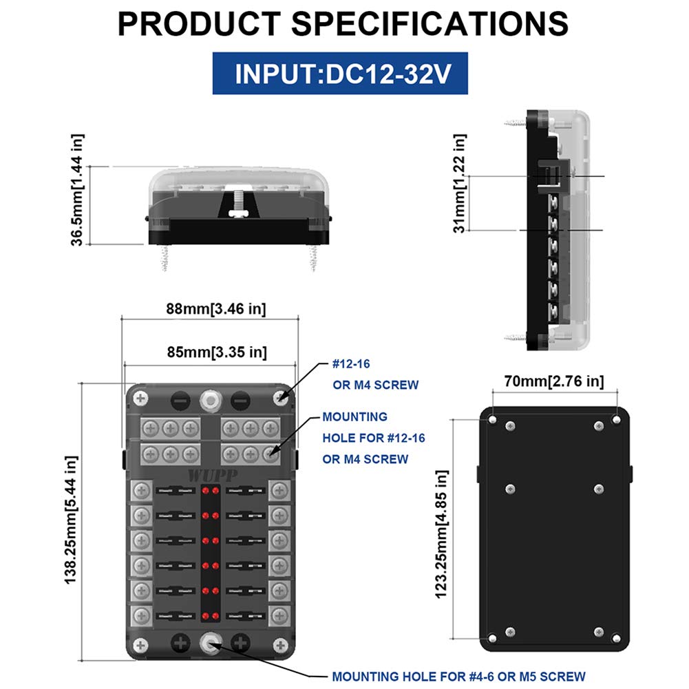 WUPP free blade fuses kit included for immediate installation