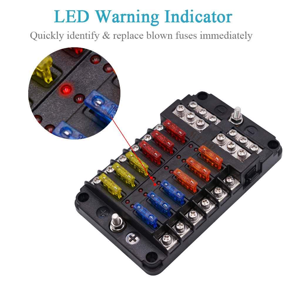 WUPP 12-circuit fuse block keeping wiring organized and accessible