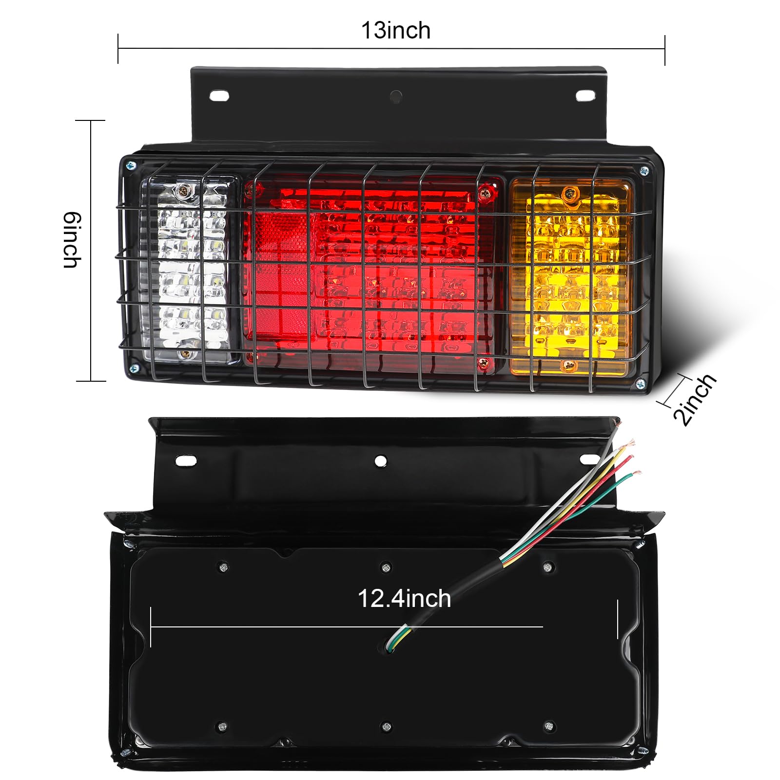WUSHIXAN 40-LED light kit with iron net protection guards against impacts.