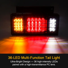 WUSHIXAN 40-LED trailer light kit rear view signals brake and turn clearly.
