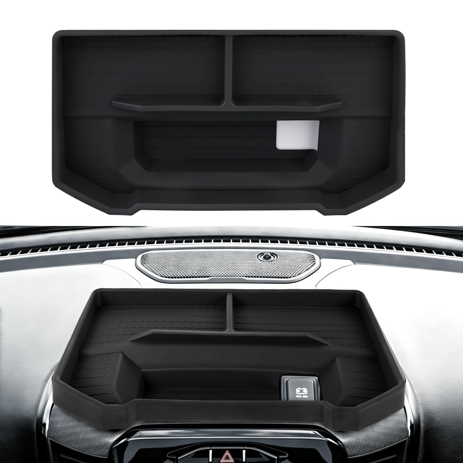 WVNWVN dashboard storage tray for 12-inch RAM 1500 keeps sunglasses within reach.