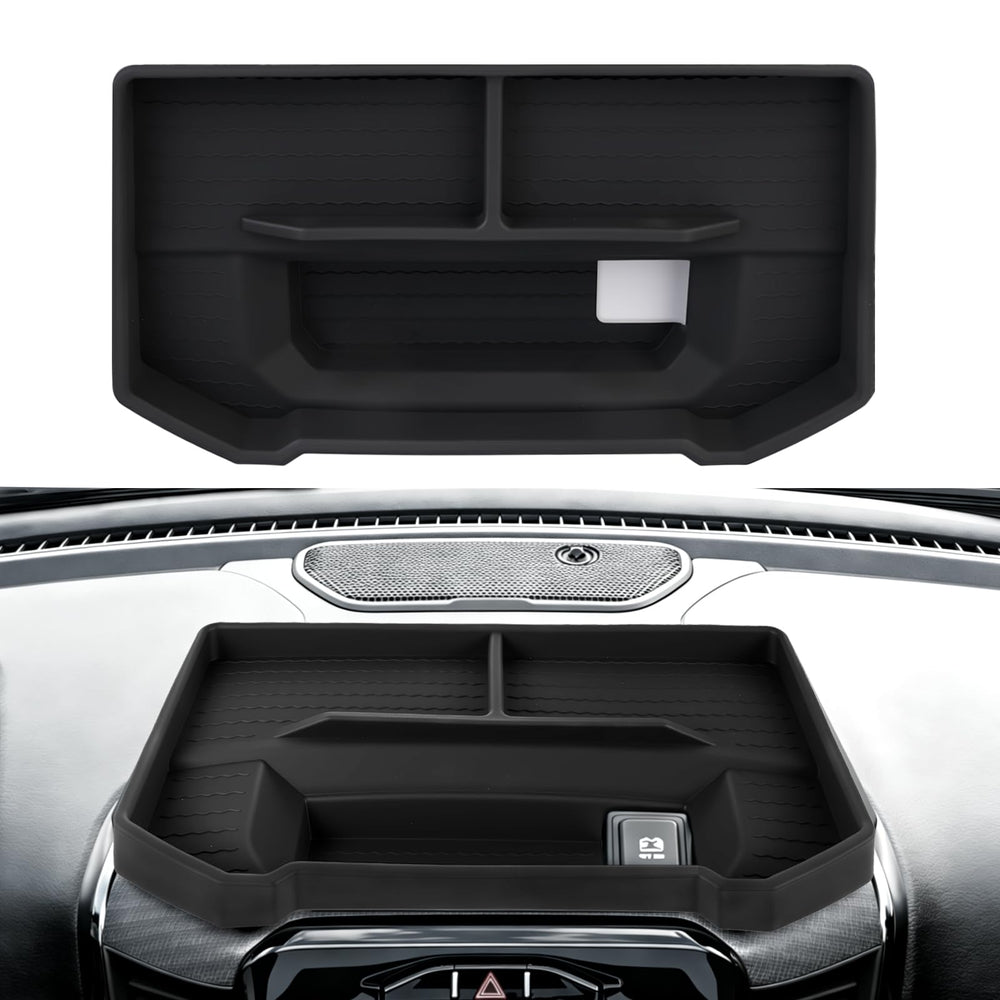 WVNWVN dashboard storage tray for 12-inch RAM 1500 keeps sunglasses within reach.