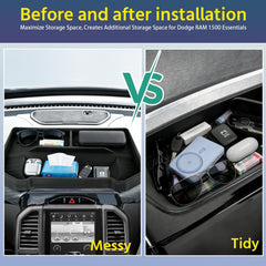 WVNWVN dashboard storage tray for 14.4-inch RAM 1500 keeps keys organized.